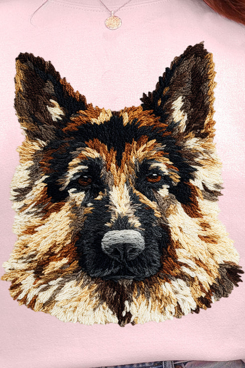 Faux Yarn German Shepherd Ecosmart Crewneck Sweatshirt