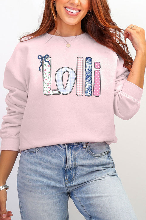 Gingham Garden Custom Name Ecosmart Crewneck Sweatshirt