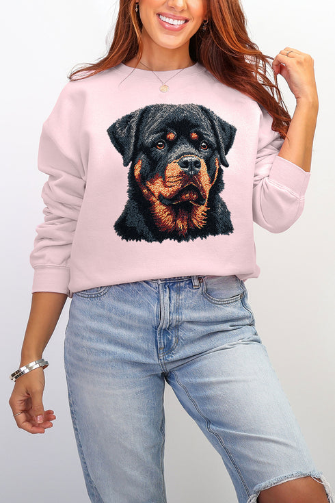 Faux Yarn Rottweiler Ecosmart Crewneck Sweatshirt