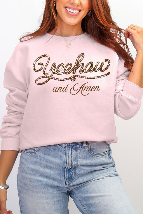 Yeehaw & Amen Ecosmart Crewneck Sweatshirt