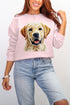 Faux Yarn Yellow Labrador Retriever Ecosmart Crewneck Sweatshirt