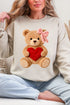 Cozy Heart Cub Faux Yarn Ecosmart Crewneck Sweatshirt