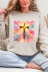 Pastel Brushstroke Cross Ecosmart Crewneck Sweatshirt