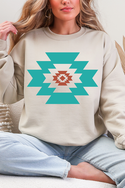 Punchy Aztec Ecosmart Crewneck Sweatshirt