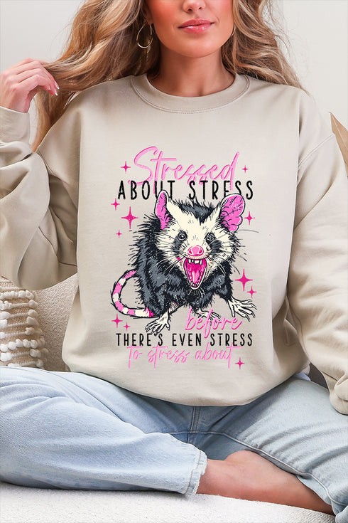 Stressed About Stress Ecosmart Crewneck Sweatshirt