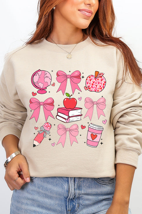 Teacher Love Ecosmart Crewneck Sweatshirt
