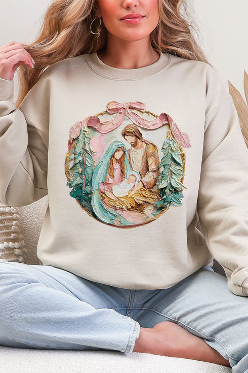 The Painted Baby Jesus Coquette Ecosmart Crewneck Sweatshirt