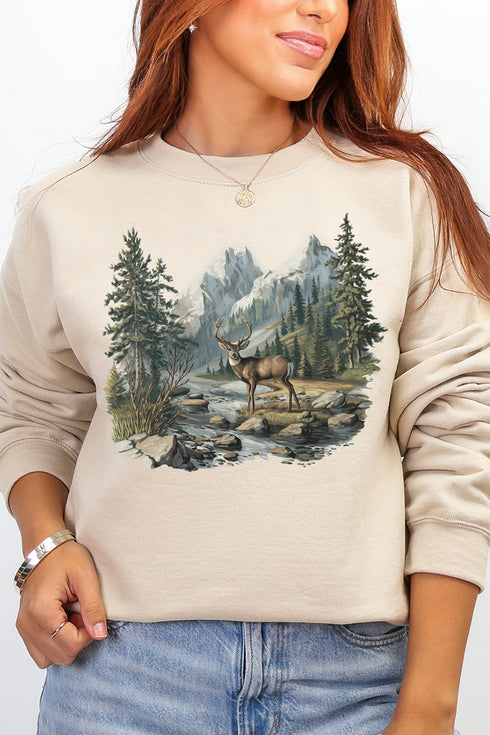 Alpine Deer Ecosmart Crewneck Sweatshirt