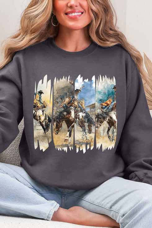 Retro Rodeo Rebel Ecosmart Crewneck Sweatshirt