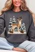 Faux Yarn Winter Deer Ecosmart Crewneck Sweatshirt