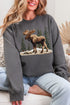 Faux Yarn Winter Moose Ecosmart Crewneck Sweatshirt
