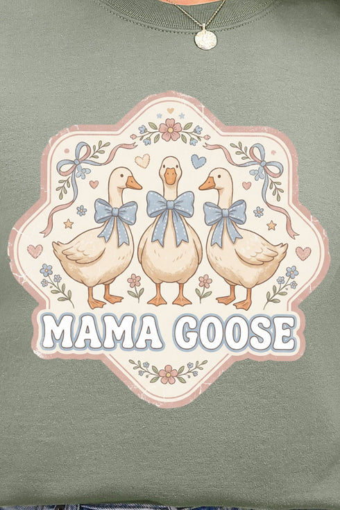 Blue Bow Mama Goose Ecosmart Crewneck Sweatshirt