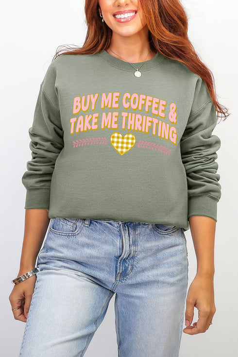 Buy Me Coffee And Take Me Thrifting Ecosmart Crewneck Sweatshirt