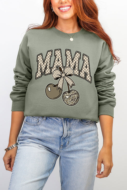 Cherry Luxe Mama Ecosmart Crewneck Sweatshirt