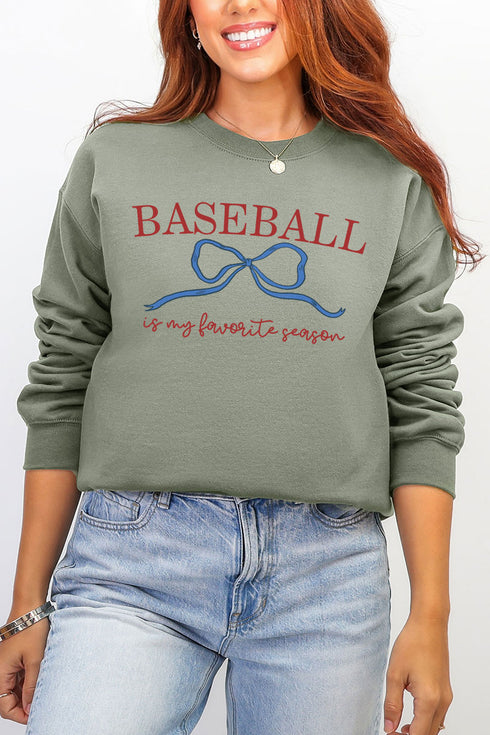 Coquette My Favorite Baseball Ecosmart Crewneck Sweatshirt