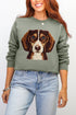 Faux Yarn Dachshund Ecosmart Crewneck Sweatshirt