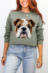 Faux Yarn English Bulldog Ecosmart Crewneck Sweatshirt