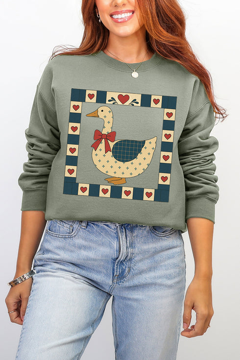 Farmhouse Folk Goose Ecosmart Crewneck Sweatshirt