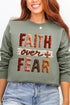 Faux Yarn Faith Over Fear Ecosmart Crewneck Sweatshirt