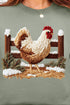 Faux Yarn Winter Chicken Ecosmart Crewneck Sweatshirt