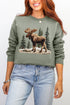 Faux Yarn Winter Moose Ecosmart Crewneck Sweatshirt