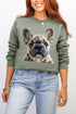 Faux Yarn French Bulldog Ecosmart Crewneck Sweatshirt