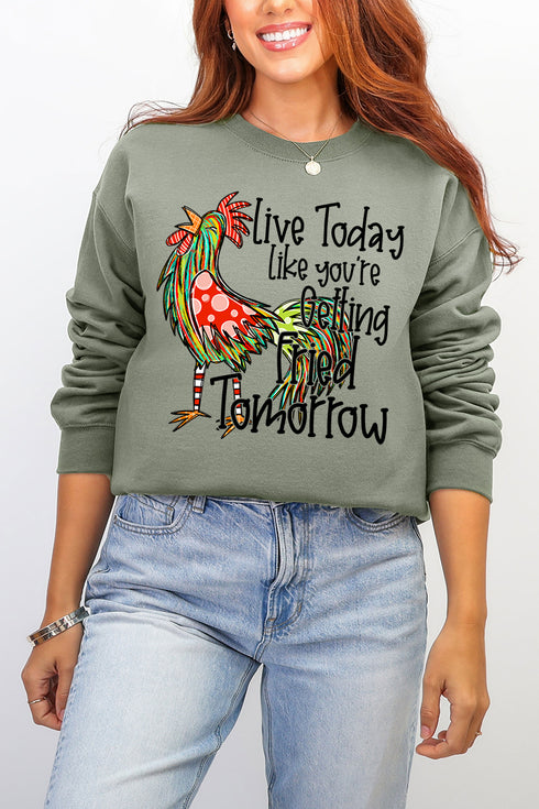 Getting Fried Tomorrow Ecosmart Crewneck Sweatshirt