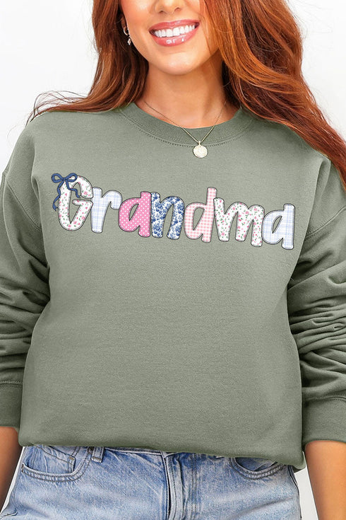 Gingham Garden Custom Name Ecosmart Crewneck Sweatshirt