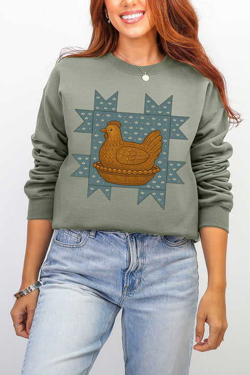 Homestead Hen Ecosmart Crewneck Sweatshirt