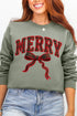 Merry In Plaid Ecosmart Crewneck Sweatshirt