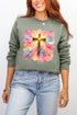 Pastel Brushstroke Cross Ecosmart Crewneck Sweatshirt