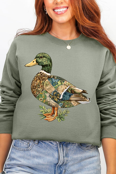 Patchwork Mallard Ecosmart Crewneck Sweatshirt