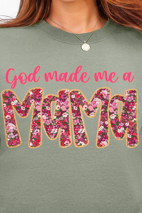 Pink God Made Me A Mama Ecosmart Crewneck Sweatshirt