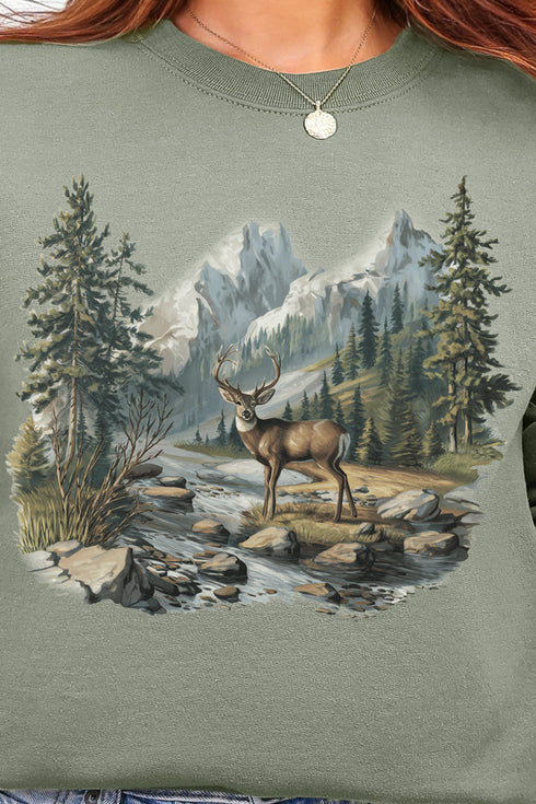 Alpine Deer Ecosmart Crewneck Sweatshirt