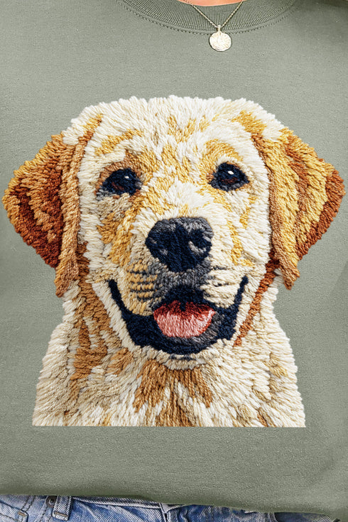 Faux Yarn Yellow Labrador Retriever Ecosmart Crewneck Sweatshirt