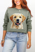 Faux Yarn Yellow Labrador Retriever Ecosmart Crewneck Sweatshirt