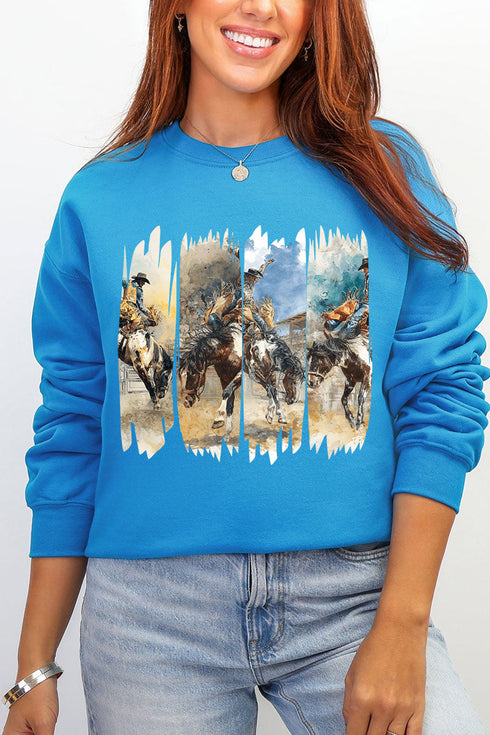 Retro Rodeo Rebel Ecosmart Crewneck Sweatshirt