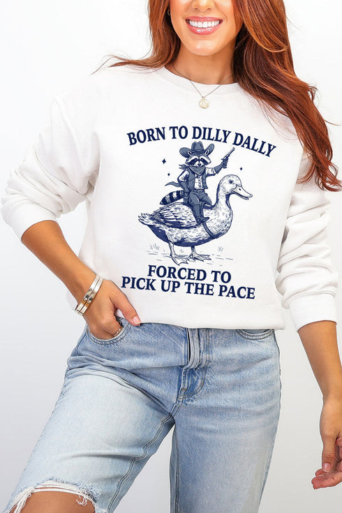 Forced To Pick Up The Pace Ecosmart Crewneck Sweatshirt