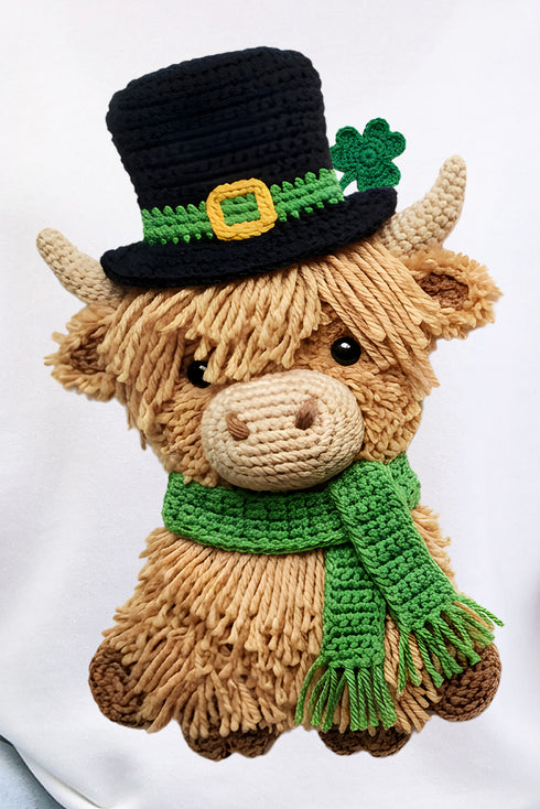 Shamrock & Moo Faux Yarn Ecosmart Crewneck Sweatshirt