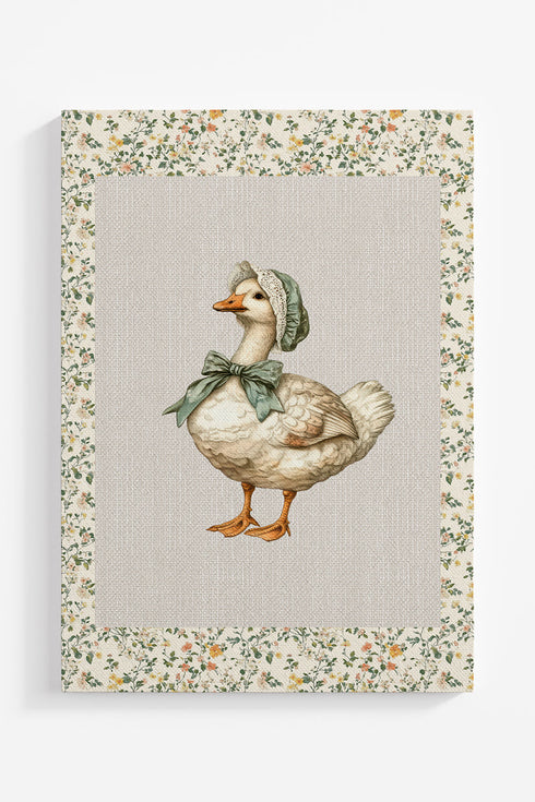 Grandma's Garden Goose Ready To Frame Canvas Print