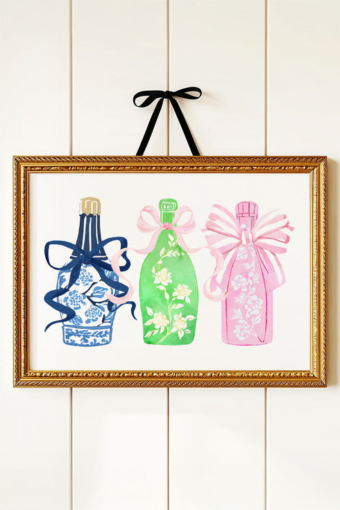 Chinoiserie Champagne Ready To Frame Canvas Print