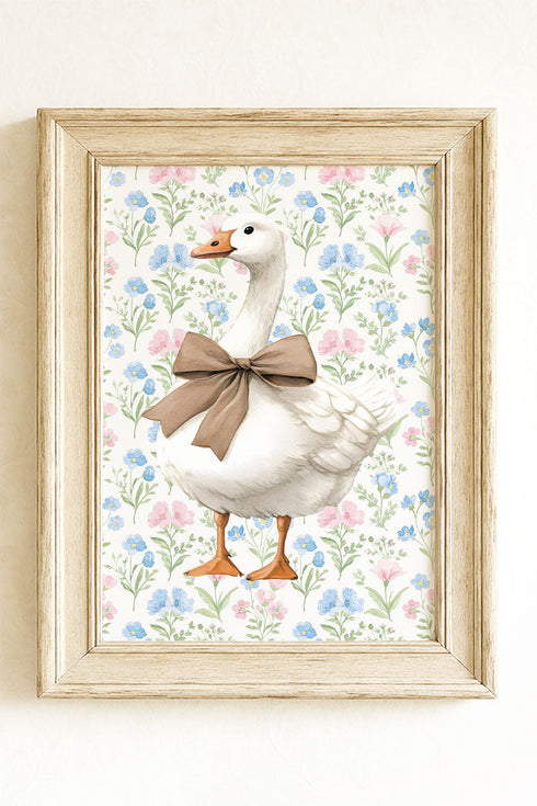 Garden Party Goose Ready To Frame Canvas Print