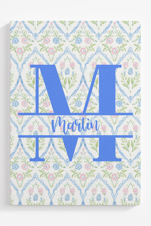Keepsake Garden Monogram Ready To Frame Canvas Print *Personalize Your Name