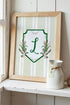 Personalized Mallard Crest Ready To Frame Canvas Print *Choose Your Initial