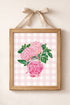 Pink Gingham Blush Blossom Ready To Frame Canvas Print