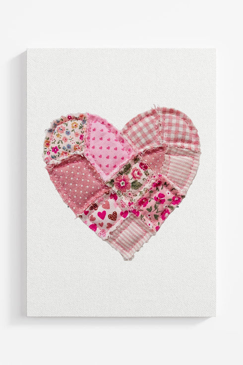 Patchwork Heart Ready To Frame Canvas Print