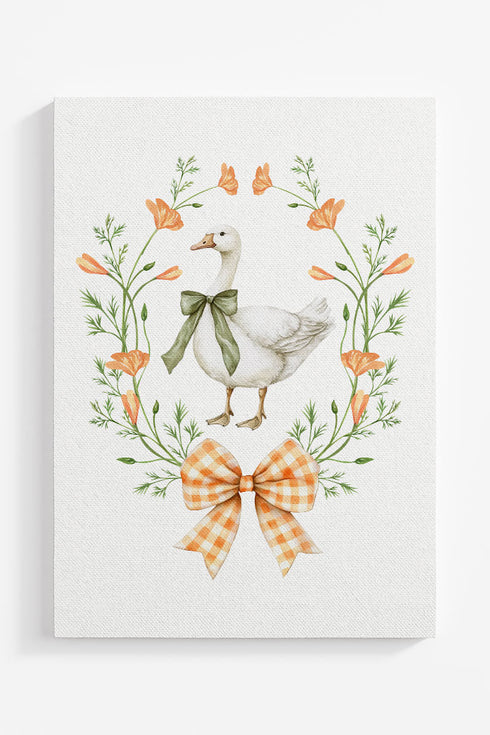 Peach Petals Goose Ready To Frame Canvas Print