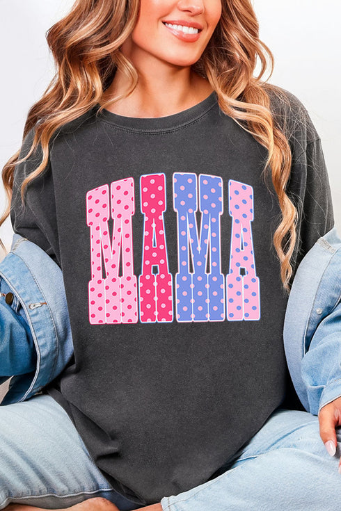 Polka Dot Pop Mama Comfort Colors Adult Ring-Spun Cotton Tee