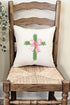 Pink Bow Boxwood Cross Decorative Pillow Cover