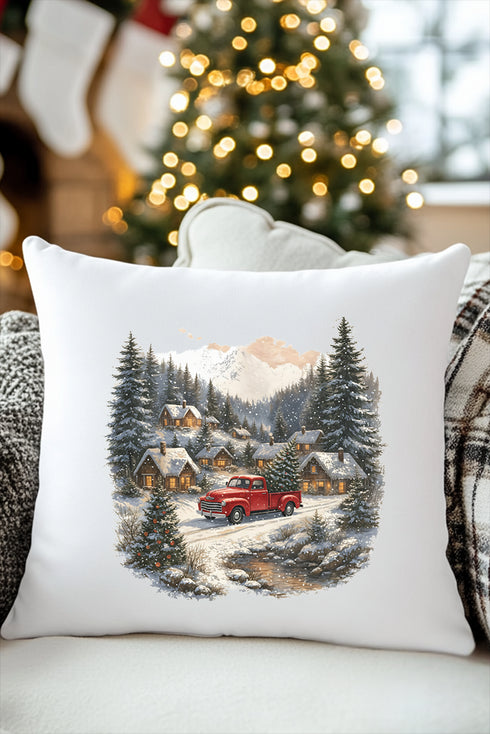 Snowfall On Main Street Coquette Decorative Pillow Cover